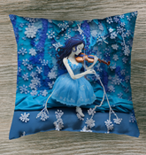 Indoor pillow with Kirigami City Skyline design.